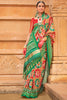 Pretty Green Patola Print Silk Event Wear Saree With Blouse