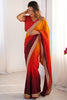 Surprising Multi-Color Border Work Chinon Festival Wear Saree