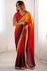 Surprising Multi-Color Border Work Chinon Festival Wear Saree
