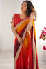 Surprising Multi-Color Border Work Chinon Festival Wear Saree