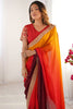 Surprising Multi-Color Border Work Chinon Festival Wear Saree