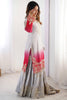 Pretty Grey Pearl Work Chinon Designer Sharara Suit With Dupatta