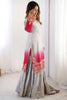 Pretty Grey Pearl Work Chinon Designer Sharara Suit With Dupatta
