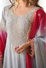 Pretty Grey Pearl Work Chinon Designer Sharara Suit With Dupatta