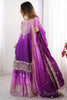 Glamorous Purple Thread Work Chinon Festival Wear Sharara Suit