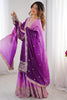 Glamorous Purple Thread Work Chinon Festival Wear Sharara Suit