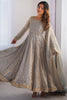 Wonderful Grey Sequins Work Silk Traditional Gown With Dupatta