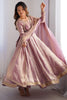 Awesome Pink Sequins Work Silk Function Wear Gown With Dupatta
