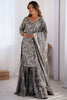 Delightful Grey Sequins Chinon Event Wear Sharara Suit With Dupatta