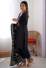 Mesmerizing Black Thread Embroidered Chinon Straight Suit With Dupatta