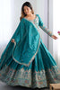 Marvelous Teal Green Dori Work Crepe Silk Event Wear Lehenga Choli