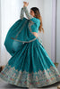 Marvelous Teal Green Dori Work Crepe Silk Event Wear Lehenga Choli