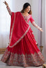 Glamorous Red Coding Work Crepe Silk Designer Lehenga Choli