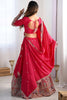 Glamorous Red Coding Work Crepe Silk Designer Lehenga Choli