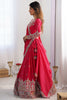 Glamorous Red Coding Work Crepe Silk Designer Lehenga Choli