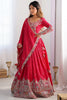 Glamorous Red Coding Work Crepe Silk Designer Lehenga Choli