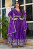 Dazzling Purple Sequins Work Silk Event Wear Gown With Dupatta
