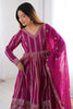 Fascinating Pink Sequins Work Georgette Traditional Anarkali Suit