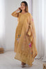 Adorable Cream Floral Print Chanderi Silk Traditional Pant Suit