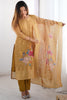 Adorable Cream Floral Print Chanderi Silk Traditional Pant Suit