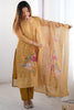Adorable Cream Floral Print Chanderi Silk Traditional Pant Suit