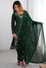 Gorgeous Green Thread Work Georgette Festival Wear Pant Suit