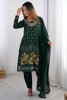 Gorgeous Green Thread Work Georgette Festival Wear Pant Suit