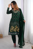 Gorgeous Green Thread Work Georgette Festival Wear Pant Suit