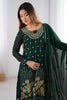 Gorgeous Green Thread Work Georgette Festival Wear Pant Suit