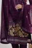 Adorable Wine Sequins Georgette Event Wear Pant Suit With Dupatta