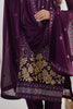 Adorable Wine Sequins Georgette Event Wear Pant Suit With Dupatta