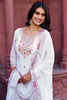 Alluring White Thread Work Georgette Eid Special Sharara Suit 