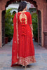 Stunning Red Thread Work Georgette Traditional Gown With Dupatta