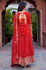 Stunning Red Thread Work Georgette Traditional Gown With Dupatta