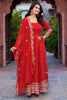 Stunning Red Thread Work Georgette Traditional Gown With Dupatta