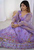 Dazzling Purple Net Sequins Sangeet Wear Lehenga Choli With Dupatta