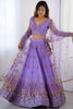 Dazzling Purple Net Sequins Sangeet Wear Lehenga Choli With Dupatta