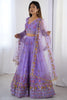 Dazzling Purple Net Sequins Sangeet Wear Lehenga Choli With Dupatta