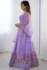 Dazzling Purple Net Sequins Sangeet Wear Lehenga Choli With Dupatta