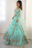 Spectacular Sky-Blue Net Sequins Wedding Lehenga Choli With Dupatta