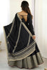 Dazzling Black Thread Work Silk Traditional Anarkali Suit With Dupatta