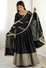 Dazzling Black Thread Work Silk Traditional Anarkali Suit With Dupatta