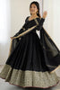 Dazzling Black Thread Work Silk Traditional Anarkali Suit With Dupatta