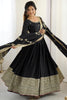 Dazzling Black Thread Work Silk Traditional Anarkali Suit With Dupatta