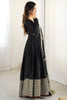 Dazzling Black Thread Work Silk Traditional Anarkali Suit With Dupatta