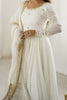 Astonishing White Sequins Silk Festival Wear Anarkali Suit Pant