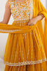 Charming Yellow Sequins Georgette Haldi Wear Peplum Top Lehenga