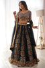 Trendy Black Sequins Georgette Wedding Lehenga Choli With Dupatta