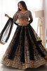 Trendy Black Sequins Georgette Wedding Lehenga Choli With Dupatta