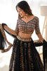 Trendy Black Sequins Georgette Wedding Lehenga Choli With Dupatta